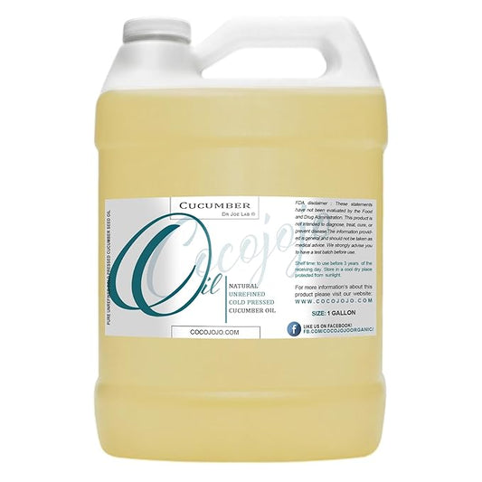 Dr Joe Lab Cucumber Seed Oil - Pure, Unrefined, Cold Pressed, Undiluted, Non-GMO, Virgin Carrier Oil for Skin, Hair, Nails, Body, Face, Beard - 1 Gallon - Nourishing Hydrating Moisturizing Bulk