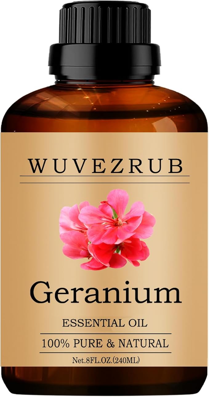 Geranium Essential Oils 240ML, Pure Geranium Essential Oil for Aromatherapy Diffuser - 8 Fl Oz