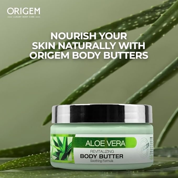 ORIGEM Body Butter for Dry Skin – Ultra-Nourishing & Hydrating Cream with Aloe Vera, Argan Oil, Shea Butter & Honey – Moisturizer for Soft, Smooth Skin – 8 Oz