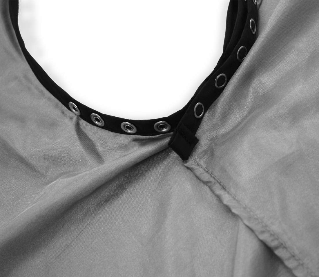 Betty Dain Lightweight Crinkle Nylon Hair Cutting/Styling Cape, Water Resistant, Ultra Lightweight Crinkle Antron Nylon, Repels Hair, Neck Snap Closure, Generous 54 x 60 Inch Size, Silver