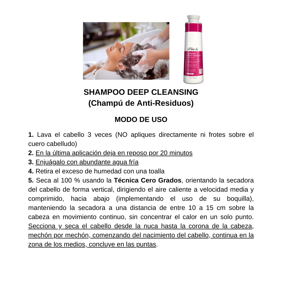 Let Me Be Keratin Hair Kit – Progressive Supreme Mask & Deep Cleansing Shampoo 2x1L (33.8 fl oz) – Frizz Control, Intense Shine – Professional Smoothing System for All Hair Types