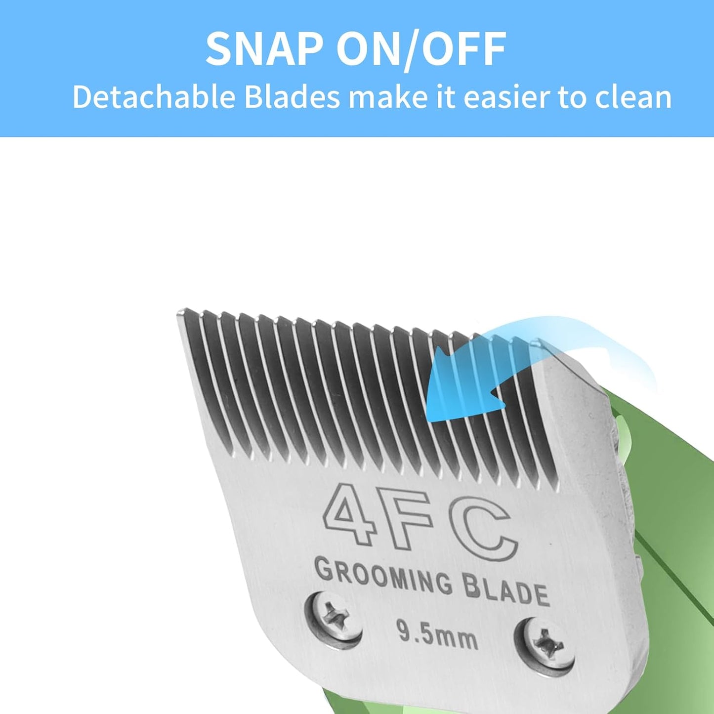 3 Pcs Size 5FC Detachable Dog Grooming Blades, Compatible with Andis, Oster A5, Wahl KM10 Series Clippers, Cut Length 6.3mm, Silver (5FC 6.3mm, 3 Packs)