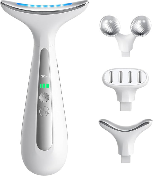 Multi-Functional Beauty Device - 4-in-1 Face, Neck, Eye & Body Massager | Red Light Therapy | Skin Lifting & Firming | Wrinkle & Dark Circle Reducer | Portable Face Sculpting Tool