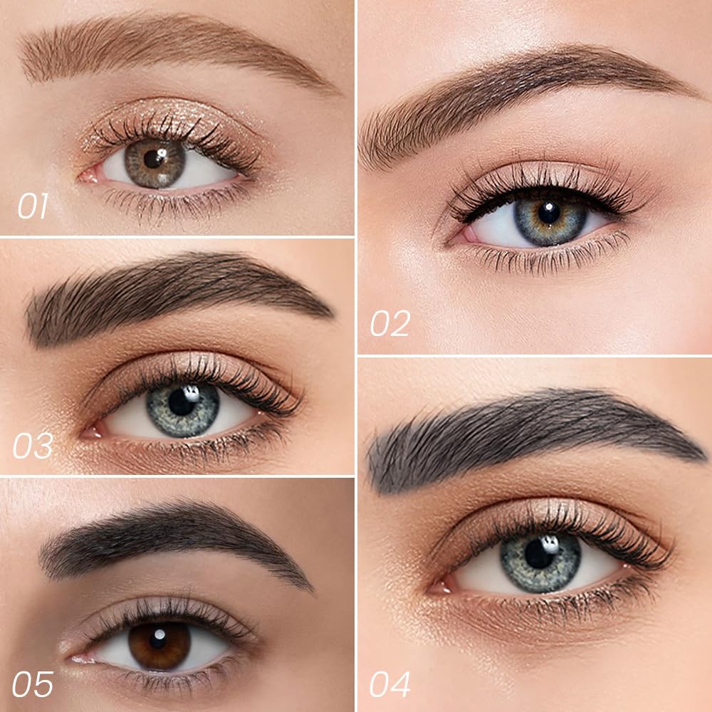 BINGBRUSH Eyebrow Ink Pencil by Brow Stylist -Micro 4 Point Brow Pen Lift & Snatch 2 Eyebrow Pen Kits with 3 Eyebrow Stencil Long-Lasting Waterproof Natural Eyebrow Hair (B-2Pc 05# Black)