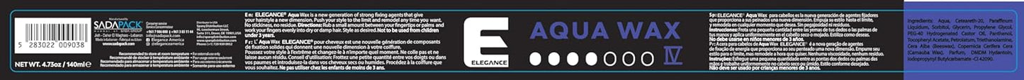 E Elegance Hair Products - Aqua Hair Styling Wax - IV Strength – Strong Hold, High Shine, Wet Look, Navy Blue/4.73 oz