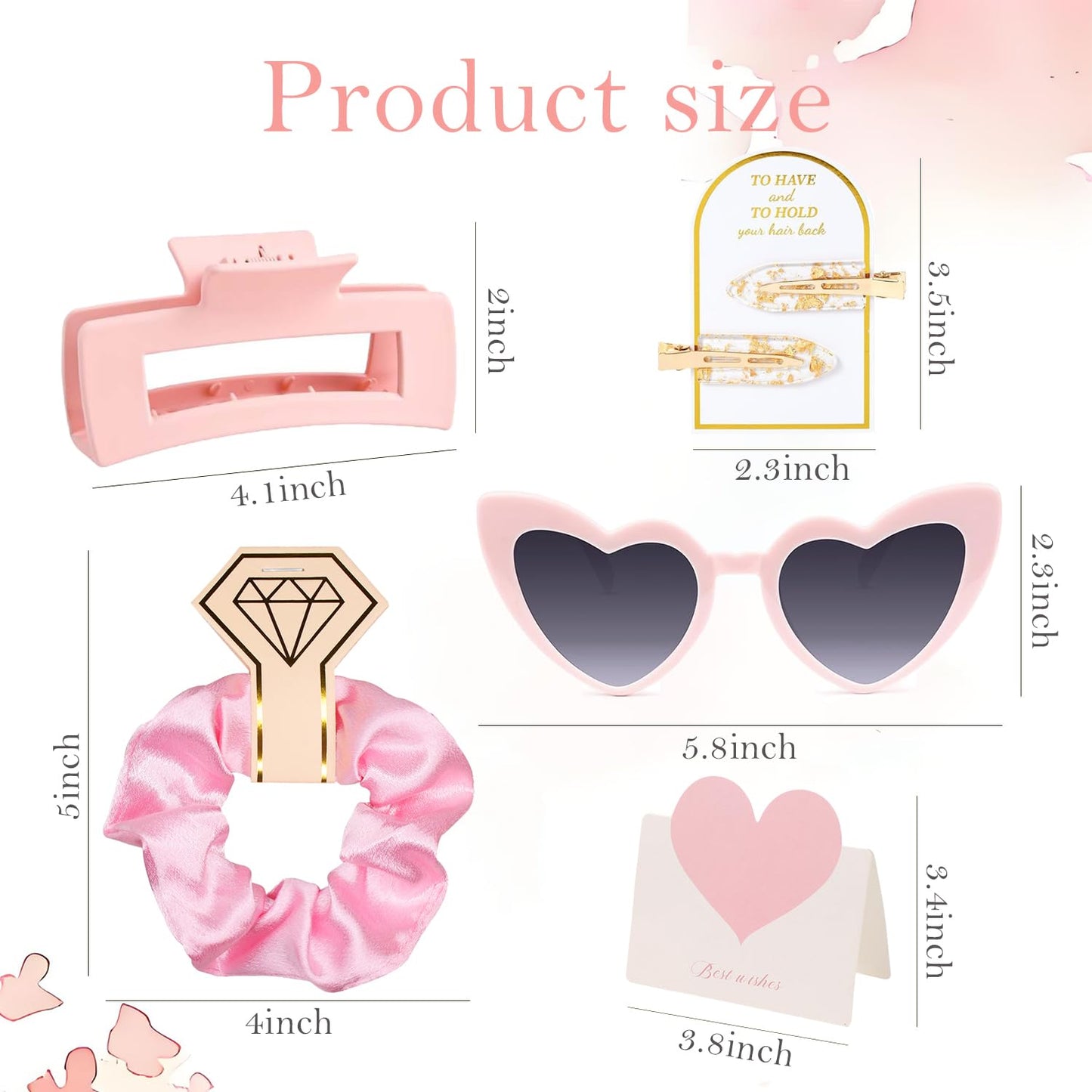 20pcs Bridesmaid Proposal Gifts Bridesmaid Hair Claws Bridesmaid Scrunchies Bridesmaid Sunglasses Bridesmaid Hair Clips Bridesmaid Card Wedding Favor Gift for Women Girls