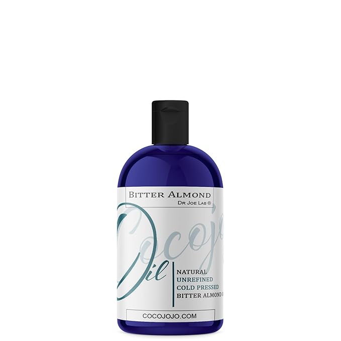 Dr Joe Lab Bitter Almond Oil - 8 oz Pure, Cold Pressed, Non-GMO, Vegan, Extra Virgin, All Natural, Perfect for Body, Hair, Skin, Nails, Facial Hair, Lashes, Eyebrows - Packaging May Vary