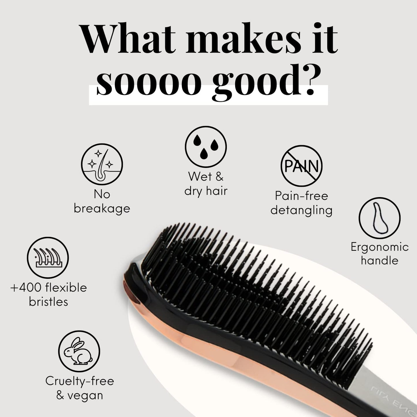 Lily England Teen Girl Gifts Trendy Stuff - Gentle Detangler Hair Brush for Curly, Thick, Straight & Natural Hair - Attractive Gift for Teen Girls with Flexible Bristles for Wet & Dry Hair, Rose-Gold