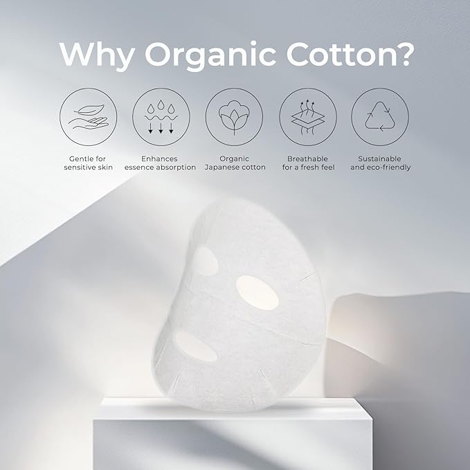 INNA Organic Sheet Mask - Balancing & Oil Control, EWG & COSMOS Certified (Pack of 5) | Lemon Tea Tree Essential Oils Infused Skin Care | Luxury Clean Beauty