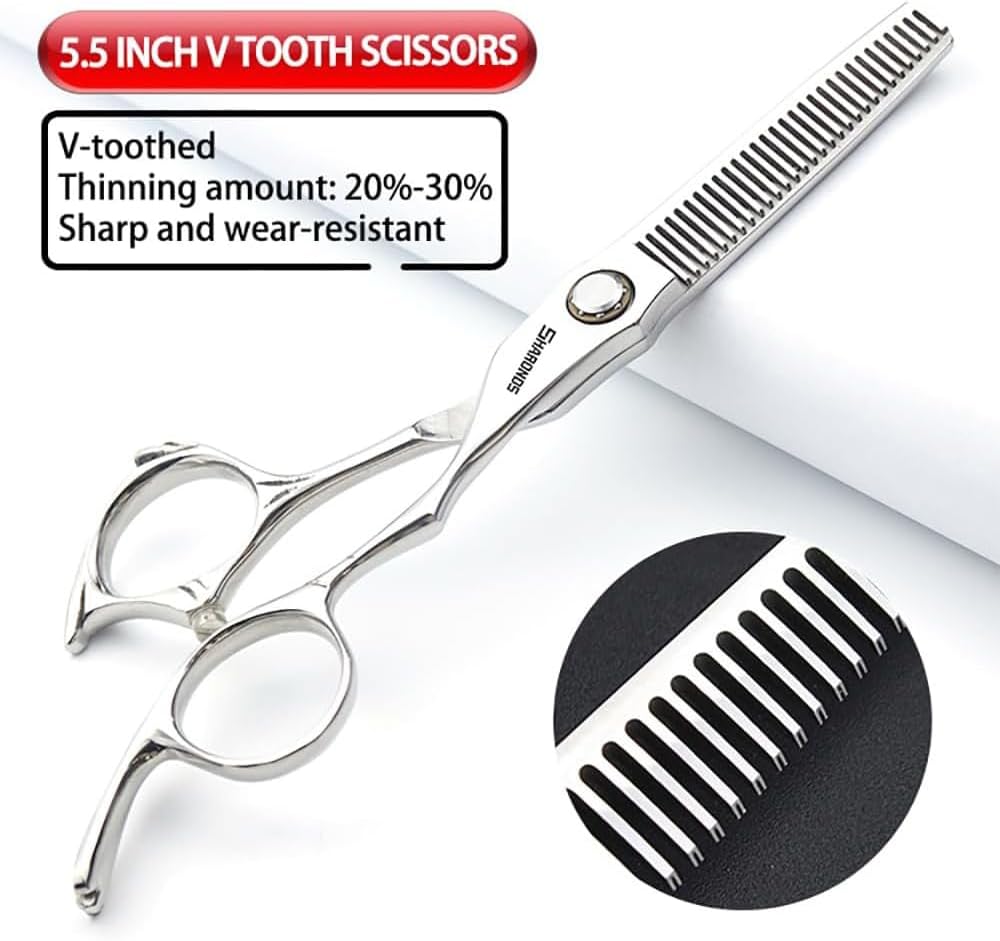 6/6.5-inch Sharonds hair clippers, professional Japanese 440C scissors, efficient scissors, scissors, comb adjuster (5.5 inch 2 Piece)