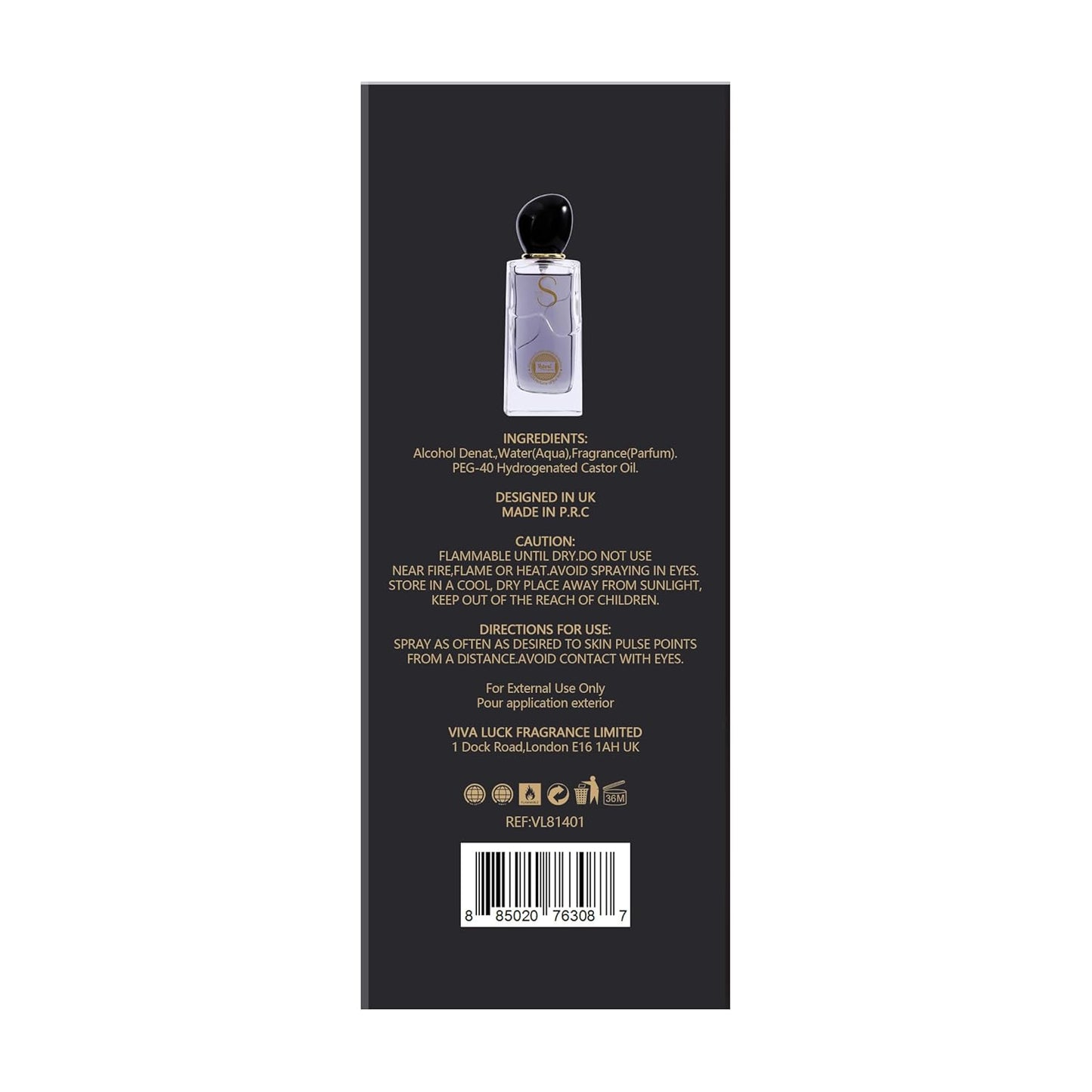 Hybrid & Company Women Black Eau De Parfum Vaporisateur Natural Spray 3.4 Fl Oz