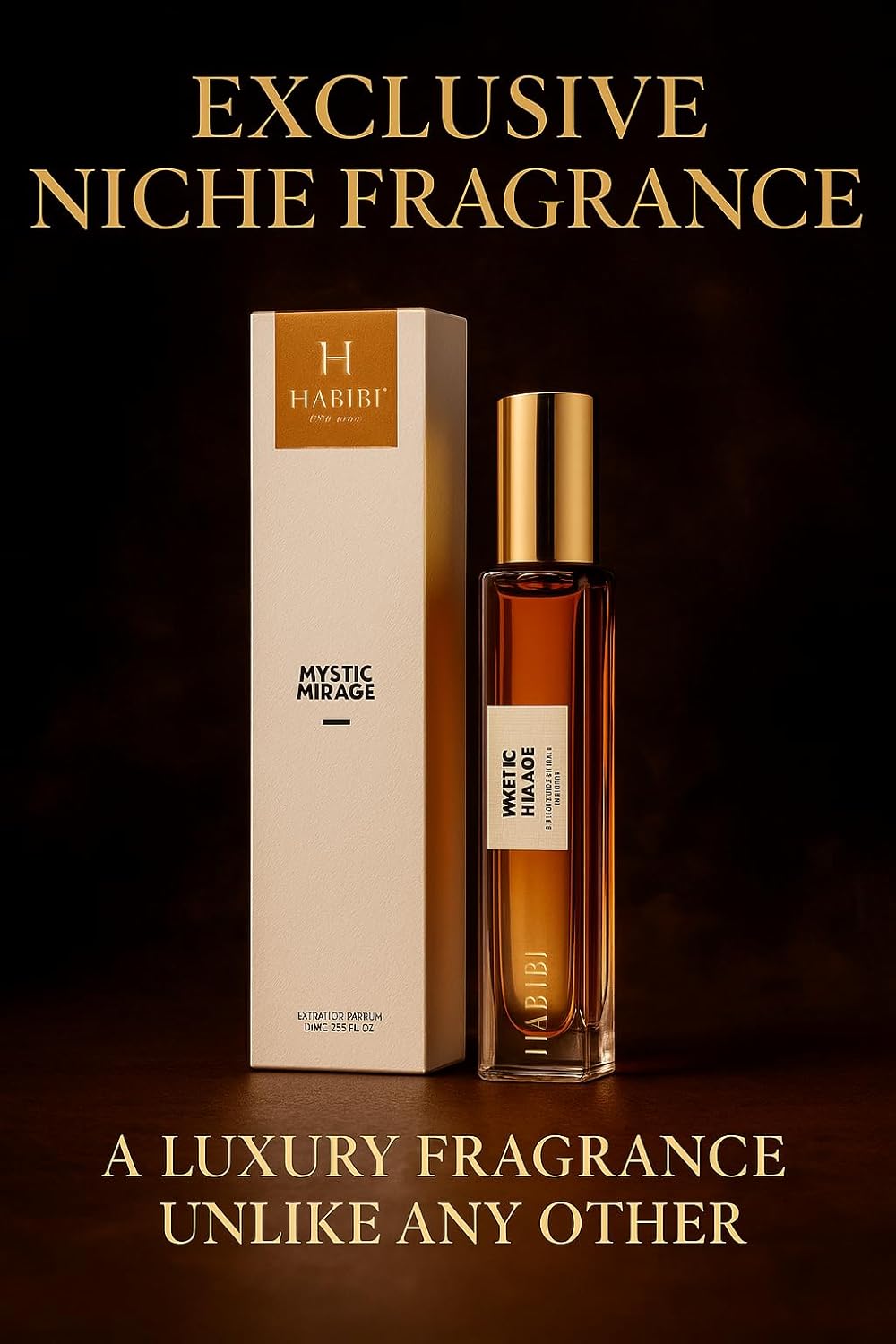 H HABIBI Mystic Mirage Extrait De Parfum 10ml (0.30 fl Oz) – Travel Size Arabian Fragrance for Women & Men, Long Lasting, 25% Perfume Oil, Luxury Niche Scent with Leather Case