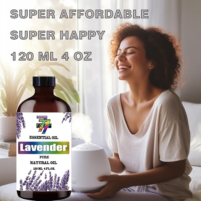 Lavender Essential Oil (4 oz) – 100% Pure Fragrance Oil for Diffusers, Humidifiers, Aromatherapy, Relaxation, Bath, Massage, Candles, Soap Making, DIY, Home Cleaning, Gifts – Gentle Floral Fragrance