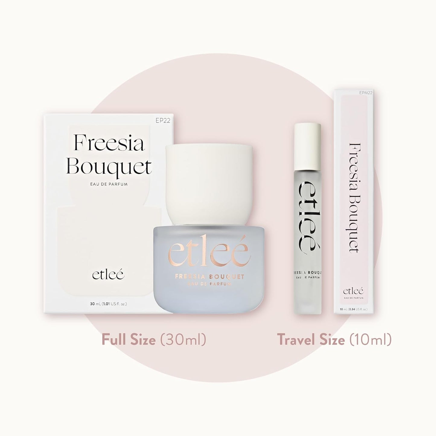 Freesia Bouquet Eau de Parfum 0.34oz, Oriental Floral Long Lasting Perfume With Vanilla, Bergamot, Orange, Peach & Cardamom, Layerable Luxury Fragrance for Women & Men for Everyday Wear