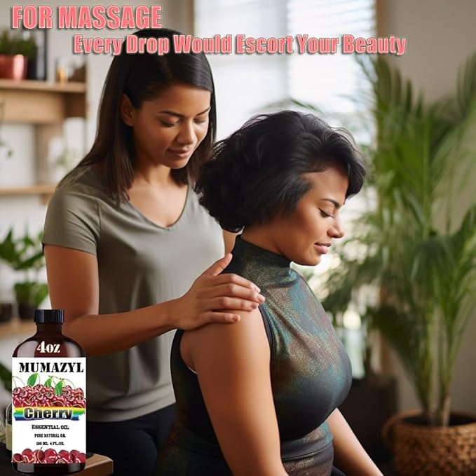 Cherry Essential Oil, Cherry Oil 4 Fl Oz 120ML for Diffuser Humidifier Yoga Cleaning DIY Candle Soap Making Essential Oils