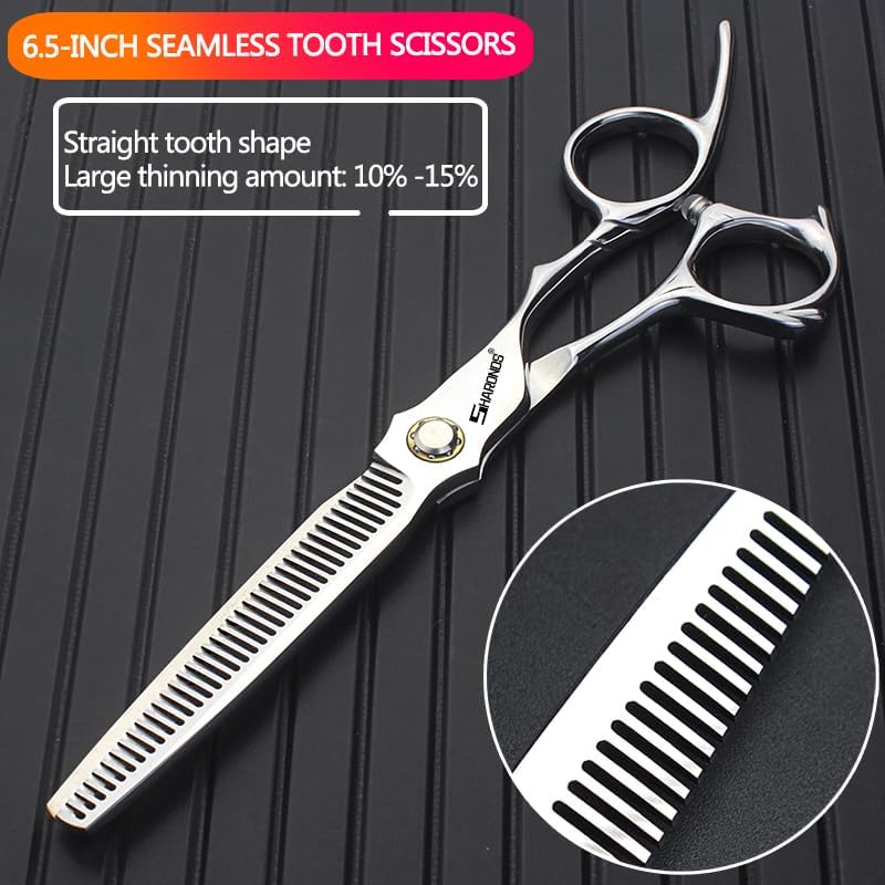 6.5-inch Sharonds hair clippers, professional Japanese 440C scissors, efficient scissors, scissors, comb adjuster (6.5 inch -3 pieces-A)