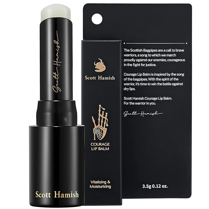 Courage Lip Balm – Hydrating Lip Balm for Men - Shea Butter & Cica to Moisturize & Soothe Dry, Chapped Lips – Anti Aging Lip Moisturizer and Improve Softness of Lips, 0.12oz.