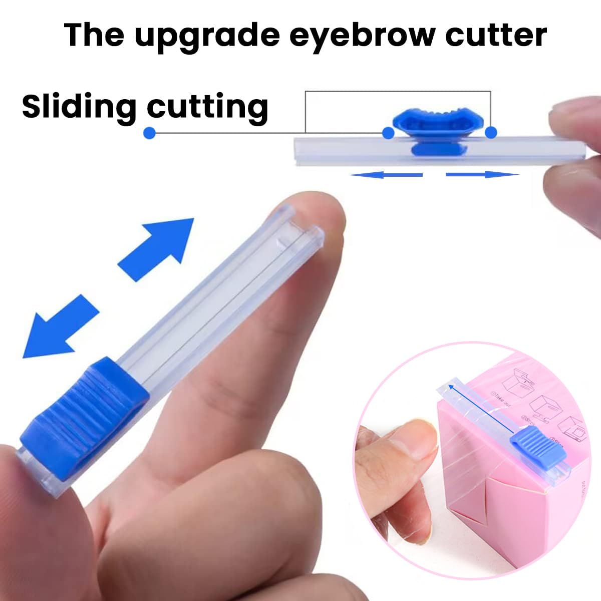 2 Boxes Disposable Eyebrow Tattoo Plastic Wrap with Ergonomic Slicer, Premium Transparent Preservative Film Roll Perfect for Lip Blush, Eyebrow Lamination Lash Lift Permanent Make Up Cling Cover