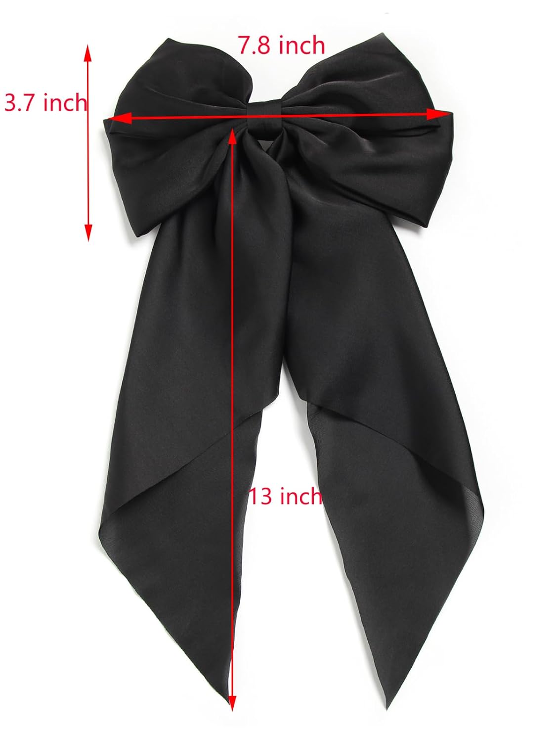 SUSULU Black Ribbon Bow Hair Clips with Long-Tail - Party Hairpins and Accessories for Women and Girls, 2pcs