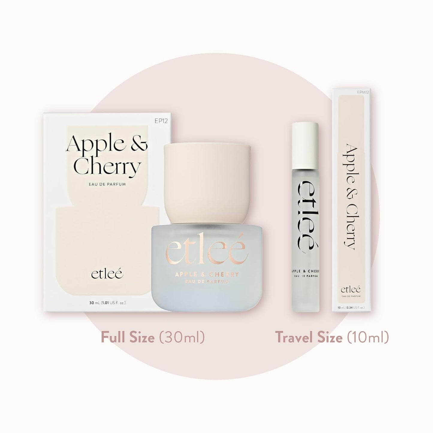 Apple & Cherry Eau de Parfum 0.34oz, Long Lasting Perfume Inspired by Kay Juicy Apple+TF Lost Cherry, Floral Woody Musk Notes With Almond, Lychee, Amber & Berry, Luxury Fragrance for Women & Men