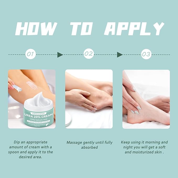 2 Packs Urea Cream 20% Plus 2% Salicylic Acid 5.3oz || Foot Cream Maximum Strength with Hyaluronic Acid, Tea Tree and Aloe Vera for Deep Moisturizes, Callus Remover and Soften