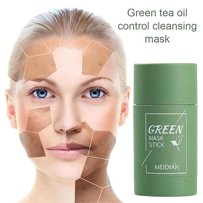 Wutian Green Tea Mask Stick for Face, Purifying Clay Blackhead Remover,Face Moisturizes Oil Control,Deep Clean Pore,Improves Skin,Improves Skin Men Women All Types (Green x 2)