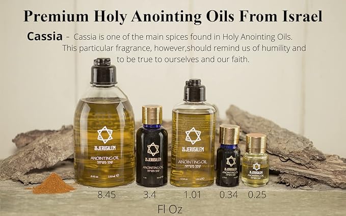 Cassia Anointing Oil from Israel, Holy Spiritual Oils Bottles from Jerusalem Blessed, Handmade with Natural Ingredients and Blessed for Wedding Ceremony, Religious Use, 3.4 Fl Oz