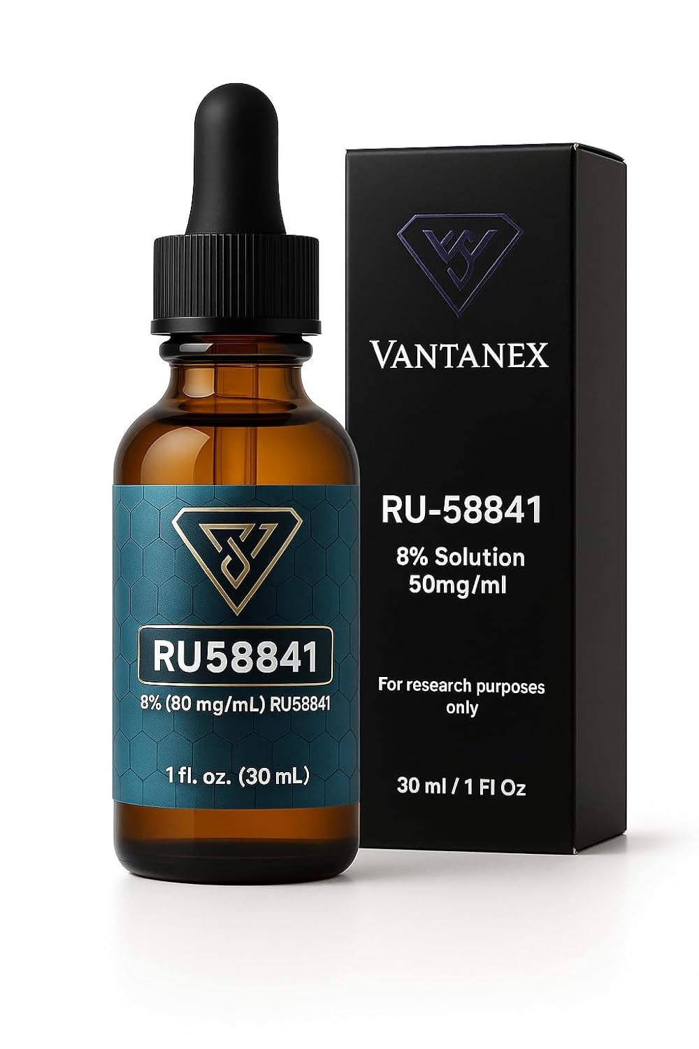 Vantanex RU-58841 8% Extra Strength Topical Hair Regrowth Solution