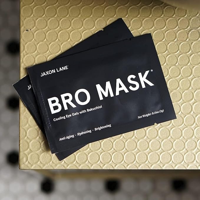 BRO MASK Under Eye Gel Pads: Cooling Eye Patches for Dark Circles and Puffiness | Anti Aging Hydrogel Eye Patch Set + Bakuchiol, Green Tea, Hyaluronic Acid, Caffeine, Niacinamide/Vit B3 (2 X 6 Pairs)