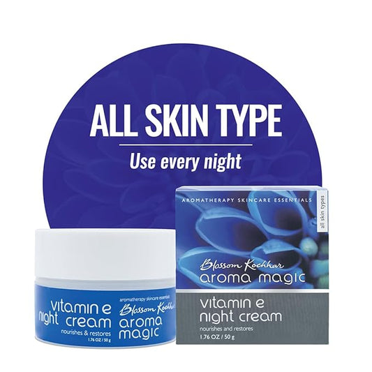 Vitamin E Night Cream | Hydrating & Nourishing Moisturizer | Restores & Revitalizes Dry, Dull Skin | Anti-Aging & Wrinkle Care | Non-Greasy Formula | 1.76 Oz (50g)
