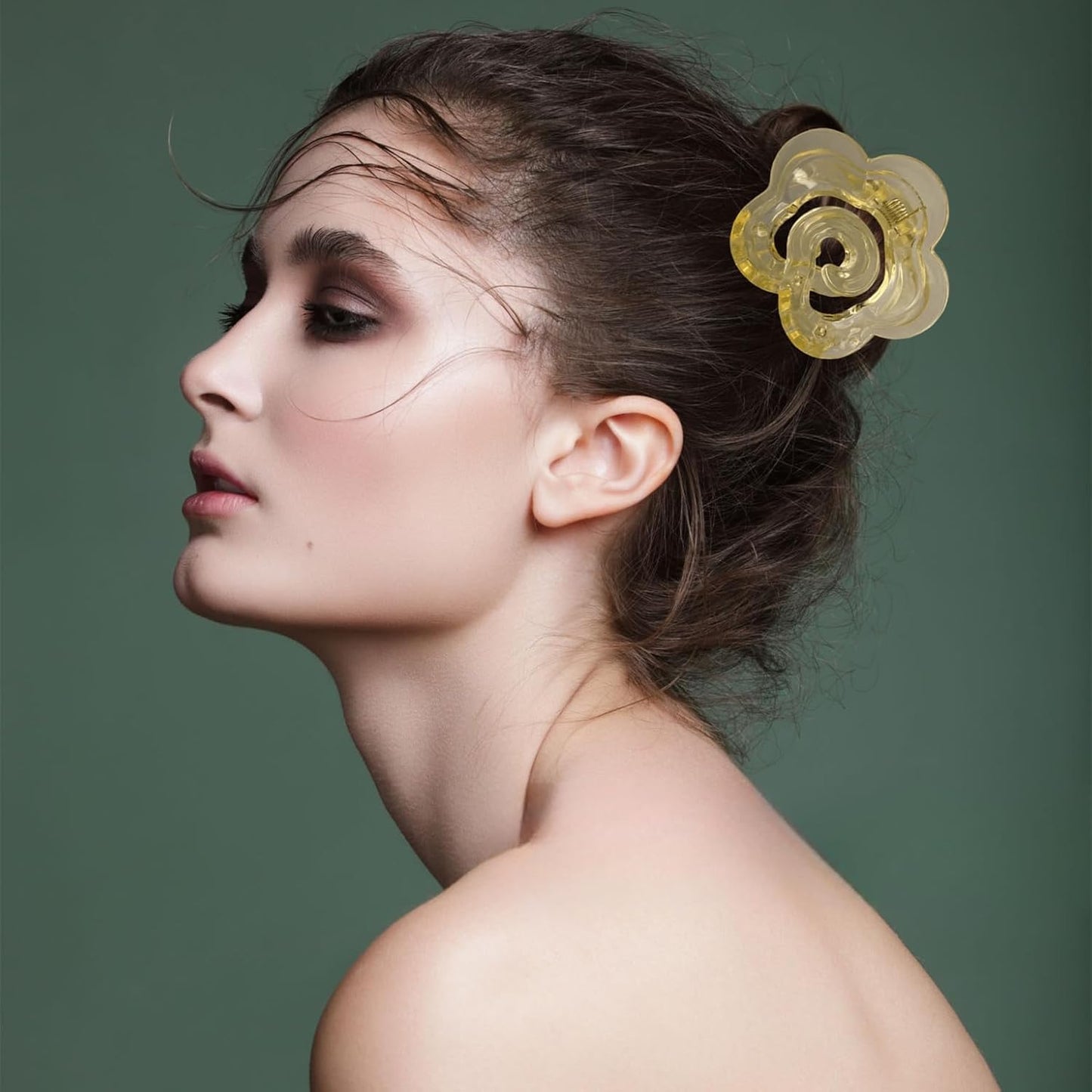 MARY LAVENDER Hair Clip Medium Claw Clips Flower-Shaped for Women and Girls, Non Slip Strong Hold Hair Clips for Thick Hair Medium Hair Thin Hair 8 pcs