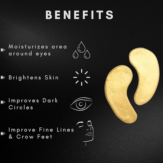 OMWAH Under Eye Mask for Face, Dark Circles and Puffiness, Beauty & Personal Care with Snail Mucin 24K Gold and Activated Charcoal Hydrogel Patches - 60 PCS (30 Pairs) (60 PCS)