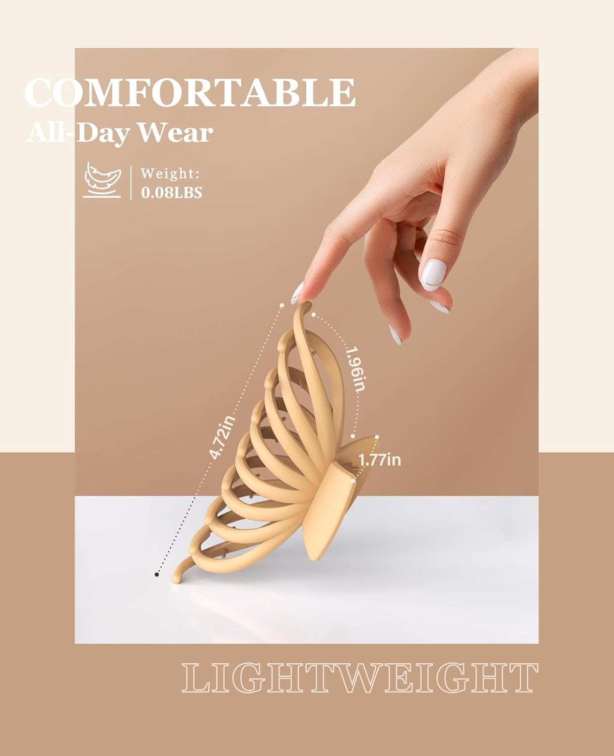 OPAUL Hair Clips for Thick Hair, 4 Pack - Extra Large Hair Claw Clips for Women, 4.75" Hair Accessories for Women Girls Gifts, Neutral 4 Colors: Blonde, Caramel, Chestnut, Black