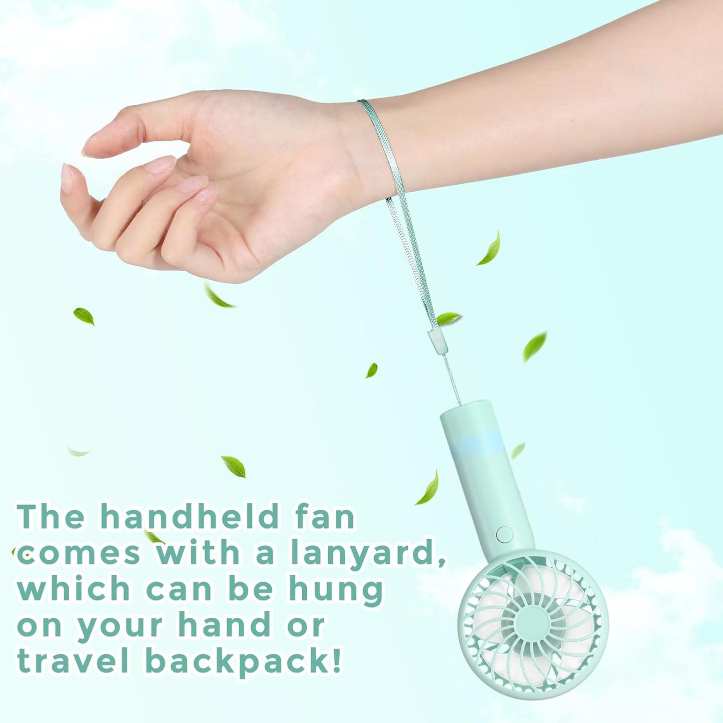 6 Pcs Mini Powerful Handheld Fan 3 Speed Personal Small Portable Rechargeable Fan with Base USB for Women Eyelash Makeup Office Travel Beach Indoor Outdoor (Green)