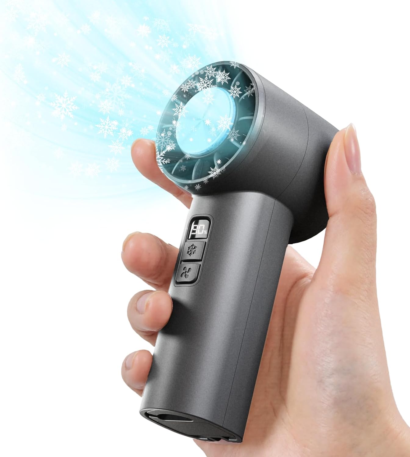 Portable Handheld Turbo Fan | Speed(1-120) Adjustable Mini Fan featuring Cooling Mode | 5000mAh Rechargeable Battery | Metal Body & LED Display | Gifts for Men Women, Camping & Outdoor