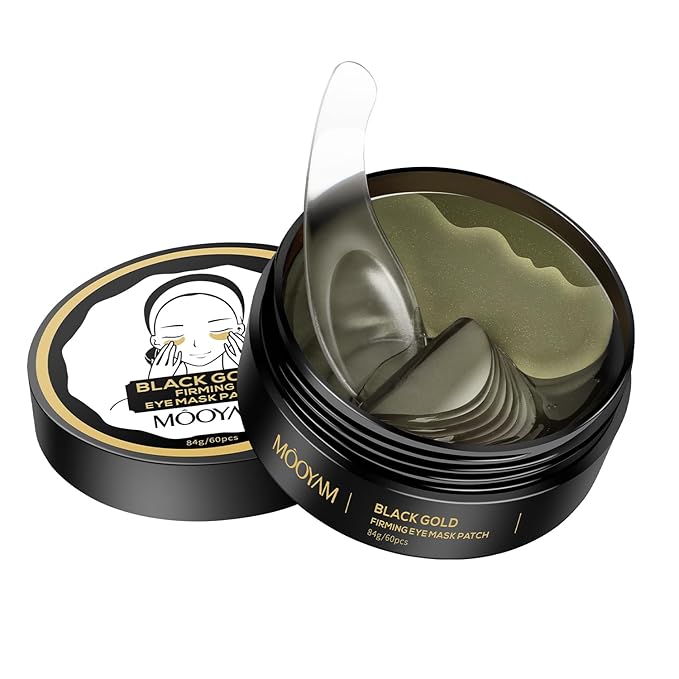 Under Eye Patch for Dark Circles and Puffy Eyes,Under Eye Masks Reduce Smooth Wrinkles and Under-eye Egg,Moisturizing Under Eye Pads For Women,Black Gold Eye Mask Patch-60 Pcs