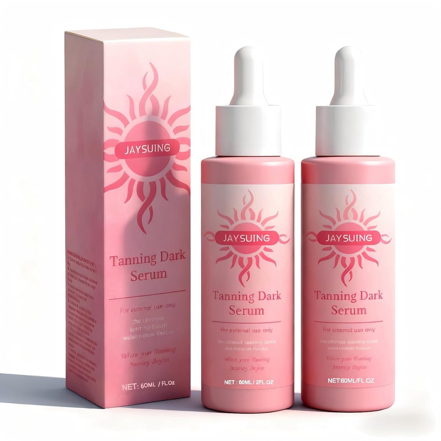 Self Tanner Serum-Get a Sun-Kissed Glow Instantly!Ultra-Hydrating & Streak-Free,Natural & Organic Ingredients, Tanning Dark Seryum-Watemelon Flavor,BronzeTanning for Face and Body,2PCS (120ML)