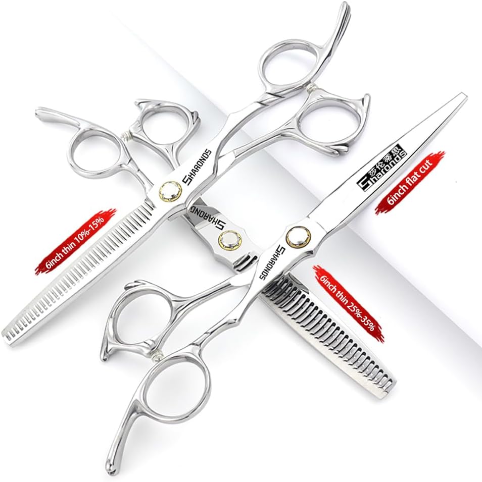 6-inch professional hair cutting set, stainless steel hair scissors for salons and household use, suitable for both women and men.