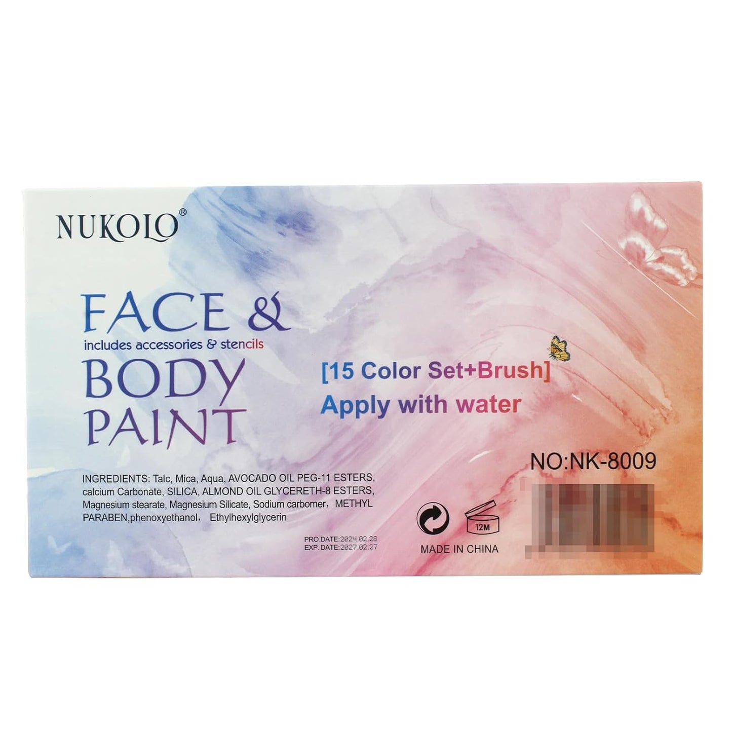 Face Paint Kit, Painting Palette with Brushes Body Paint Face Makeup Safe and Easy to Clean for Halloween Carnivals Cosplay Party Stage Performances (15 Colors+12 Brushes+6 Stickers)