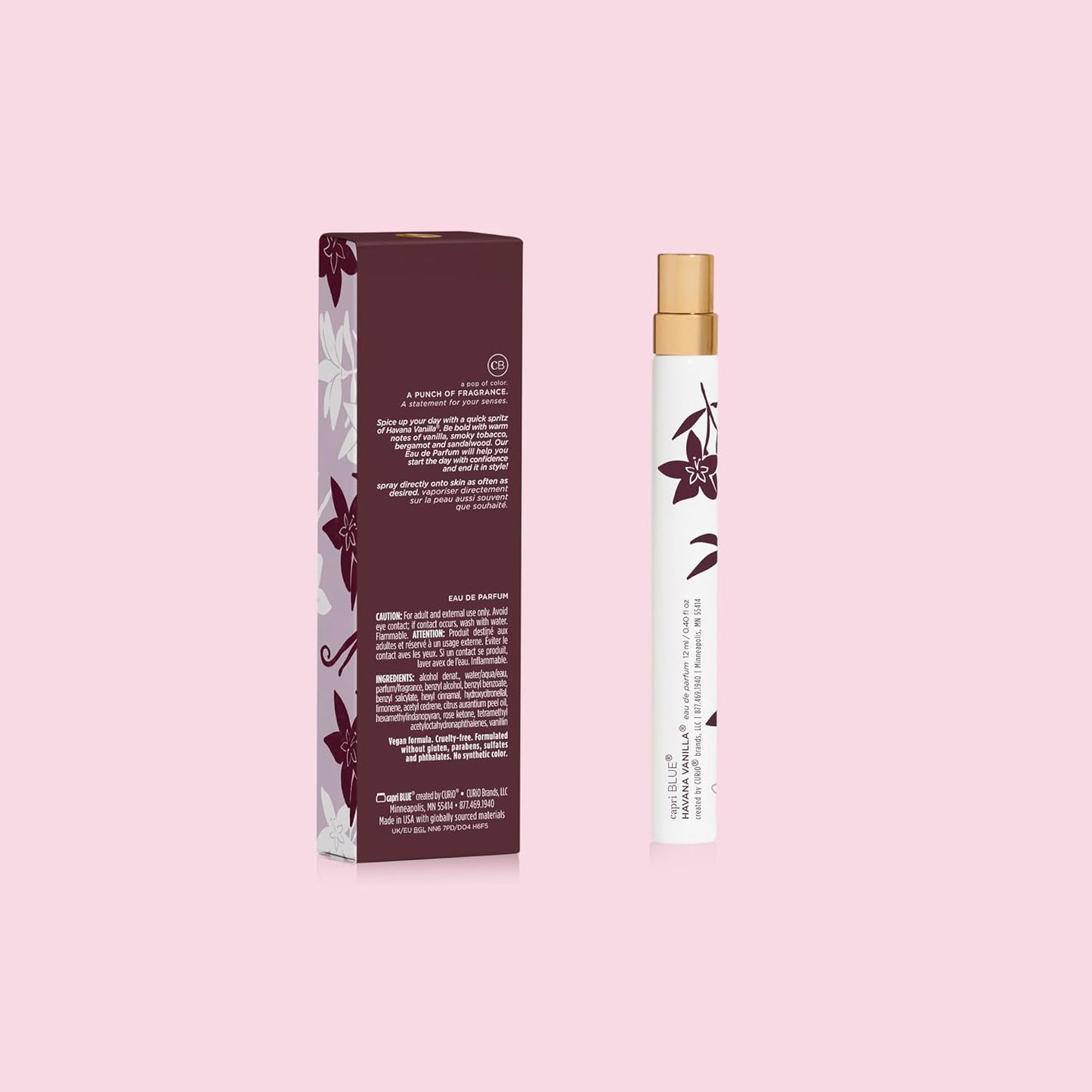 Capri Blue Eau de Parfum Spray Pen - Summer Fragrance - Mini Perfumes for Women - Travel Size Vanilla Perfume with Notes of Tobacco, Bergamot, & Sandalwood (Havana Vanilla, 0.4 fl oz)