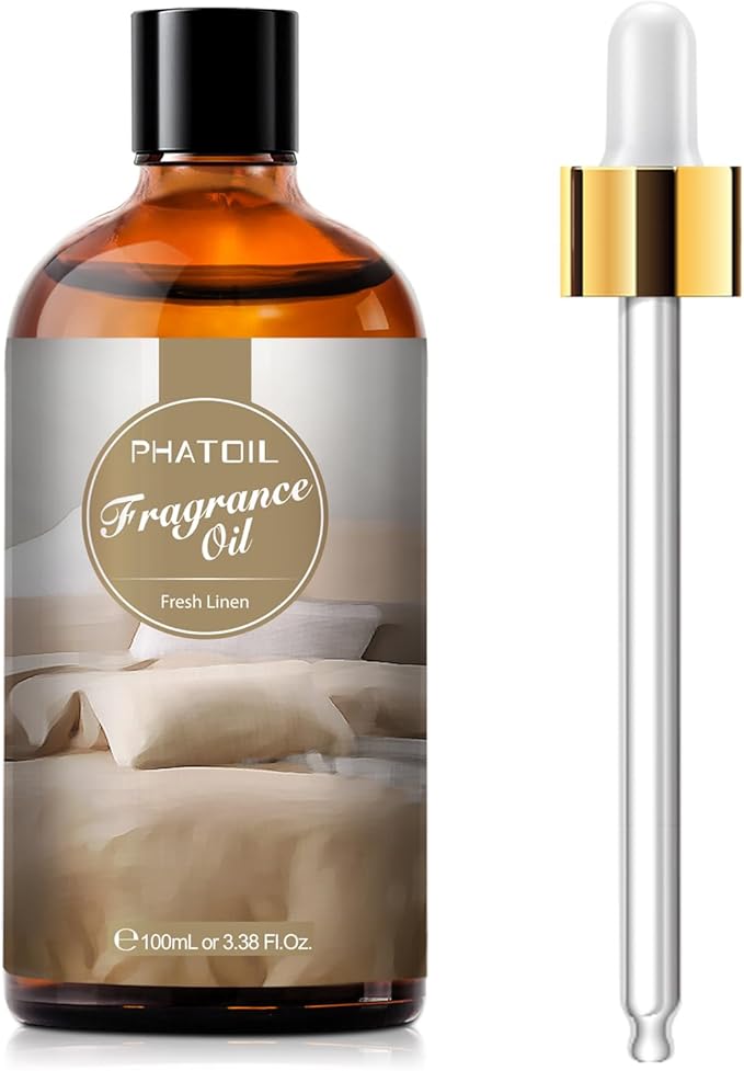 3.38FL.OZ Fresh Linen Fragrance Oils for Aromatherapy, Essential Oils for Diffusers for Home, Perfect for Diffuser, DIY Candle and Soap Making, DIY Scented Products - 100ml