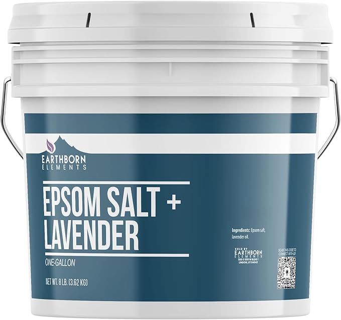 Earthborn Elements Lavender Epsom Salt, Infused with Essential Oil, Always Pure (1 Gallon)