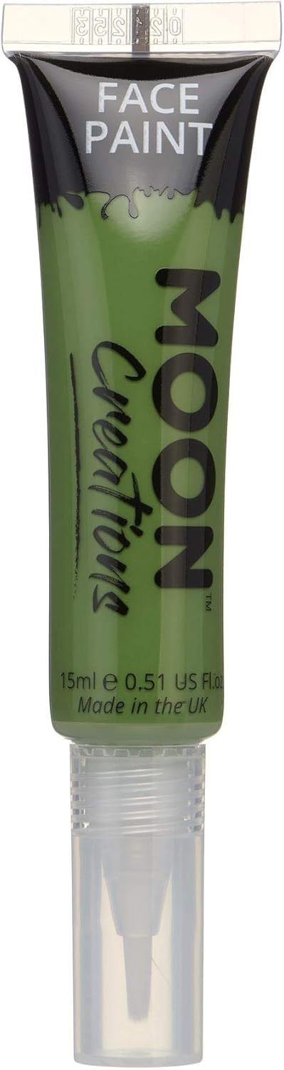 Face & Body Paint with Brush Applicator by Moon Creations - 0.50fl oz - Green