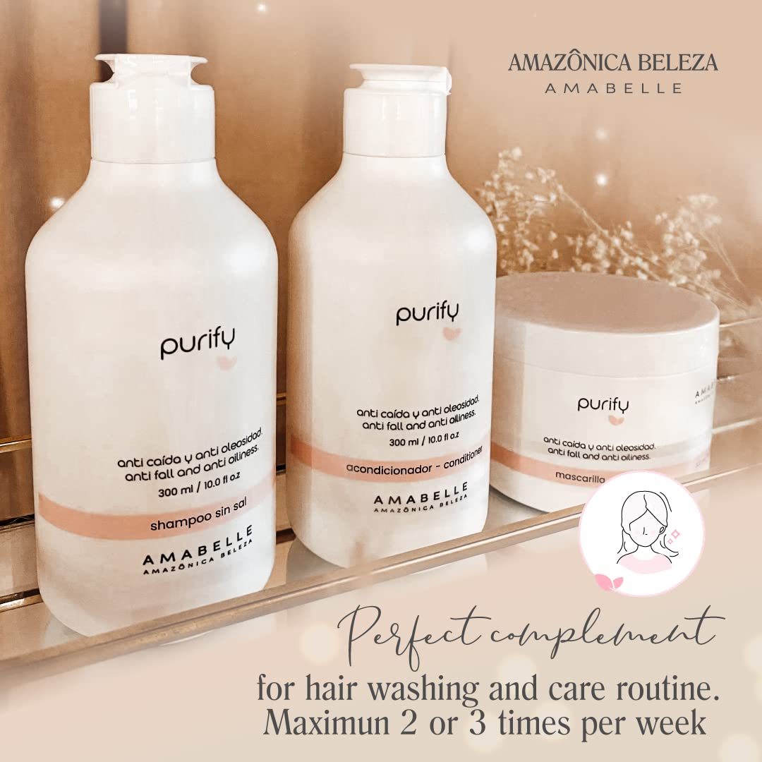 AMAZONICA BELEZA Purify Hair Mask Amabelle 300 g / 10.0 Fl Oz Mascarilla Anti Fall & Anti Oliness
