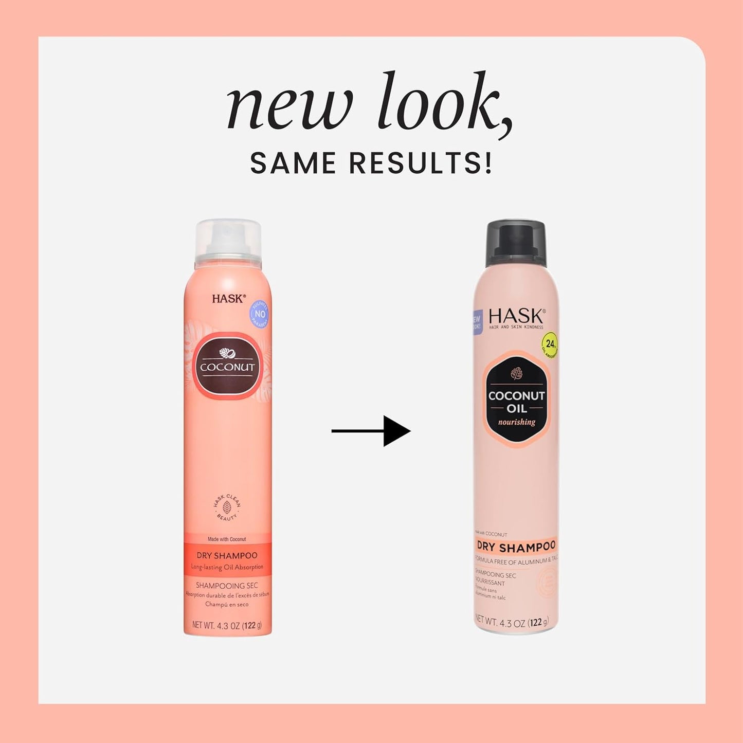 HASK Dry Shampoo Duo (4.3oz-Qty 2) & Deep Conditioner Packette, Aluminum-Free, Sulfate-Free, Paraben-Free, Color Safe, for All Hair Types (Coconut)