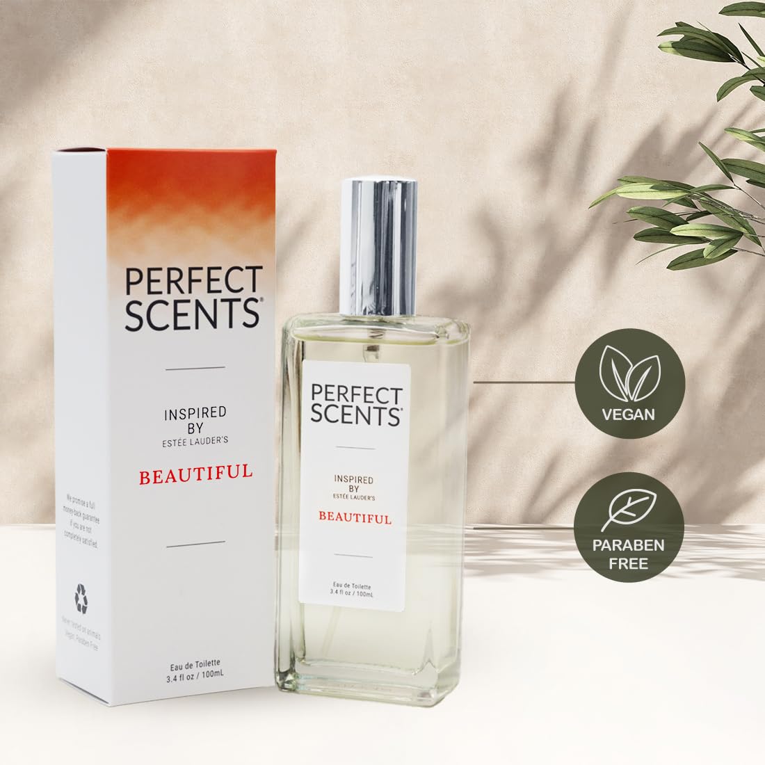 Perfect Scents Fragrances, Inspired by Estee Lauder’s Beautiful, Women’s Eau de Toilette, CLEAN, Vegan, Paraben-Free, Phthalate-Free, Never Tested on Animals, 3.4 Fluid Ounces