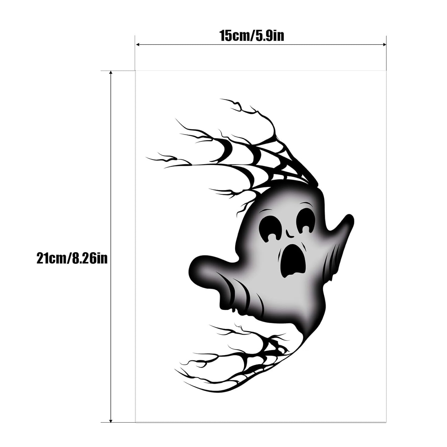 Halloween Ghost Tattoo, Scary Ghost Tattoos, Face Temporary Tattoo Sticker, Temporary Makeup Tattoo Stickers for Halloween Cosplay Party DIY Decorations - 8Pcs