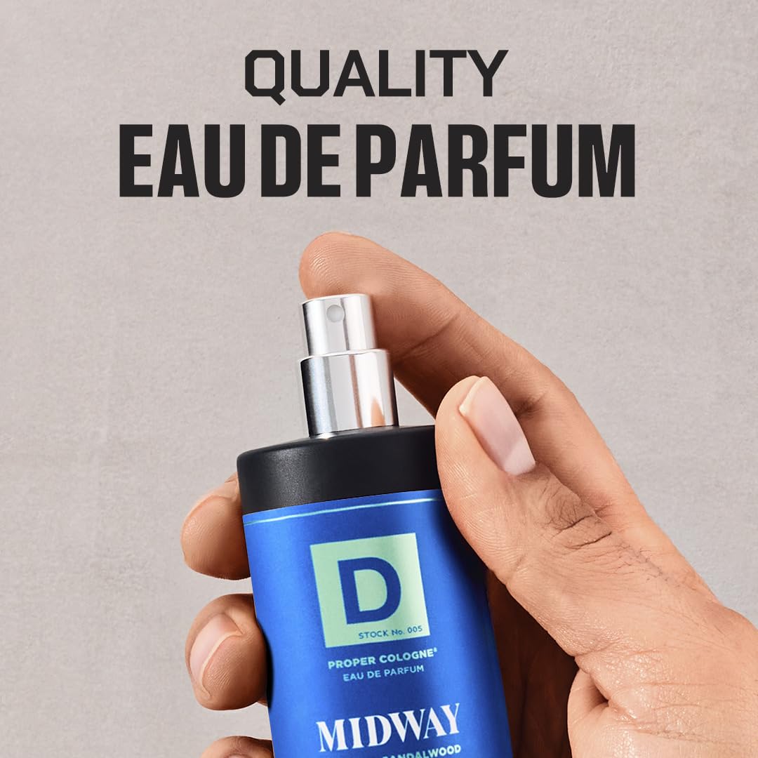 Duke Cannon Proper Cologne Midway | Men's Eau de Parfum | Citrus and Cedarwood | Fresh, Woodsy, Long-Lasting Scent | 1.7 fl oz