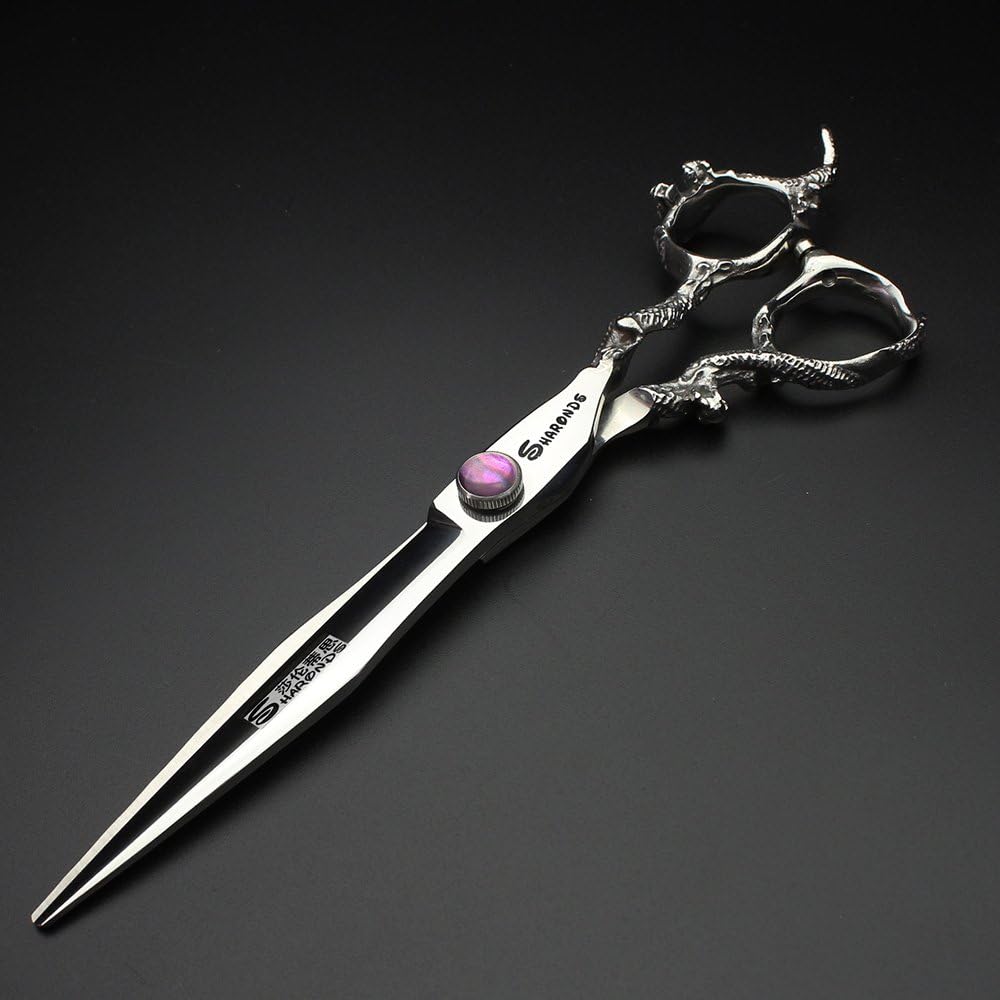 7" 7.5" 8"9" Professional Hairdressing Scissors Barber Salon Hair Cutting Dragon Shears (Large). (7 inch—A)