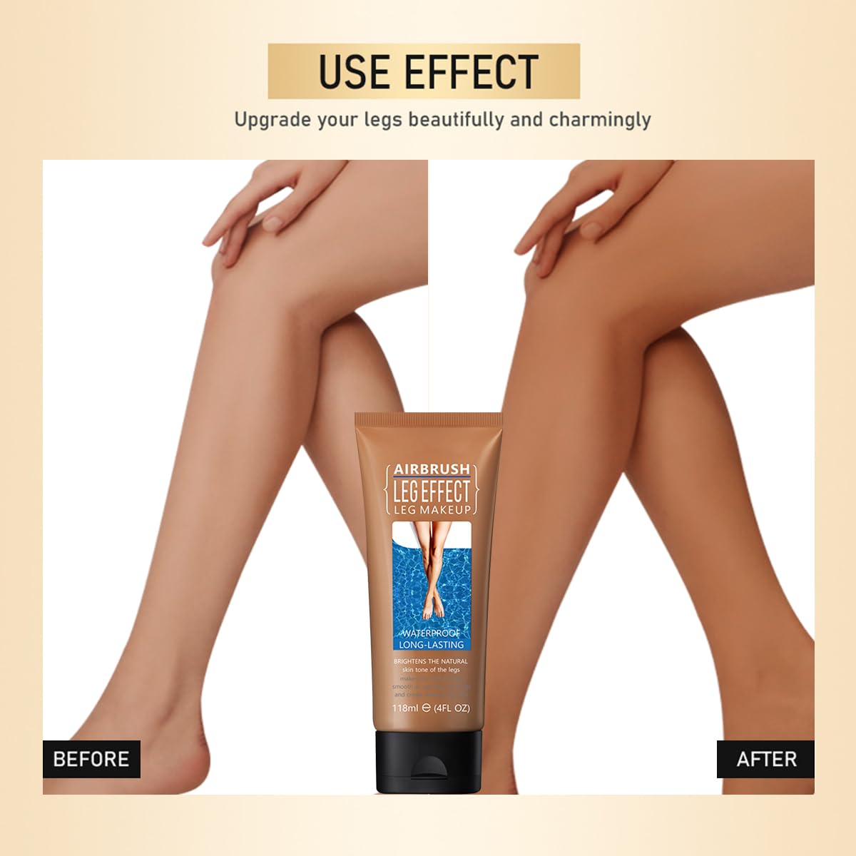 Leg Makeup Waterproof No Transfer,4 Fl Oz Leg Vein Cover up Makeup,Leg and Body Scar Cover up Makeup,Long Lasting Body Foundation,Leg Concealer for Women,Leg and Body Makeup Lotion (Brown, 4oz)